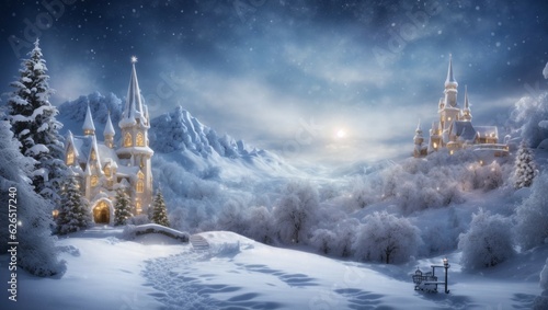 Create Your Enchanting Winter Wonderland Christmas Card with Snowy Magic!
