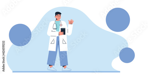 Professional physician, consulting patient online, medical app