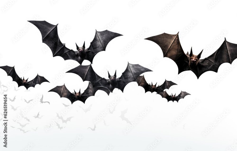 Naklejka premium Black vampire isolated on a white background. Generative AI