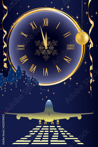 2024, Christmas, New Year's golden balls. gold serpentine. stars, snowflakes,  decorative holiday decorations