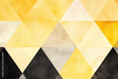 yellow and black geometric color block watercolor, generative artificial intelligence