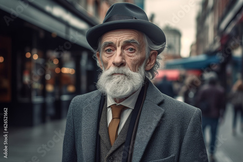 Pretty senoir man in city, shot taken in 2023 by Craig Easton © alisaaa