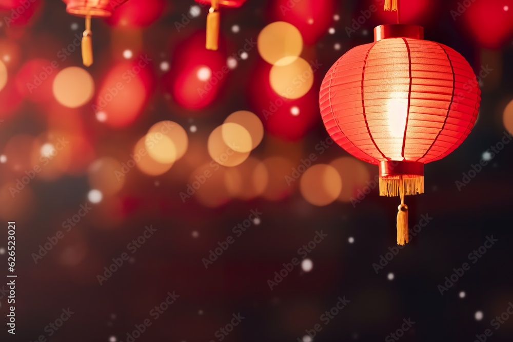 Chinese red lantern on the night of Chinese New Year of happiness background Chinese red lantern on the night of Chinese New Year of happiness background