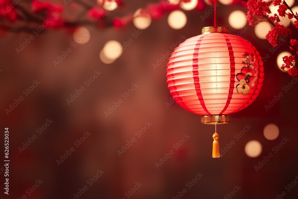 Chinese red lantern on the night of Chinese New Year of happiness background Chinese red lantern on the night of Chinese New Year of happiness background