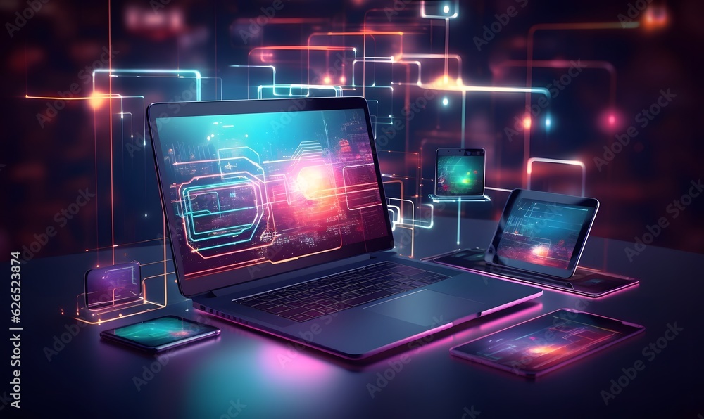 © Lucky Ai - Development of cross-platform websites and mobile apps for laptops. technology used to write software and mobile application code. programming a graphic interface's responsive layout, generative ai © Lucky Ai - Development of cross-platform websites and mobile apps for laptops. technology used to write software and mobile application code. programming a graphic interface's responsive layout, generative ai