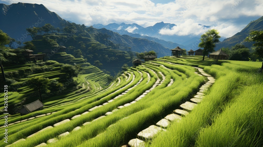 Rice Terrace, Generative AI Rice Terrace, Generative AI