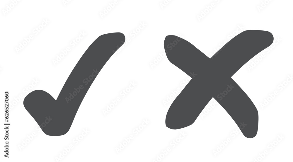 yes-and-no-check-mark-cross-tick-and-x-check-mark-in-black-flat-icons