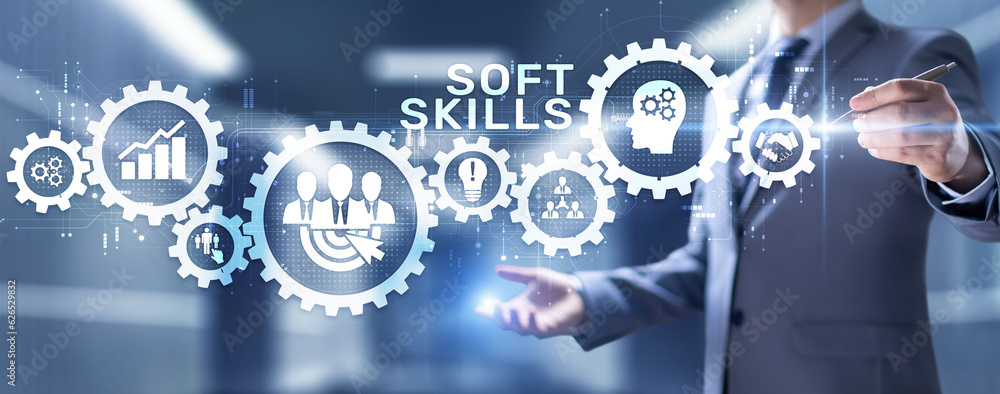 Soft skill personal development business concept on virtual screen. Soft skill personal development business concept on virtual screen.
