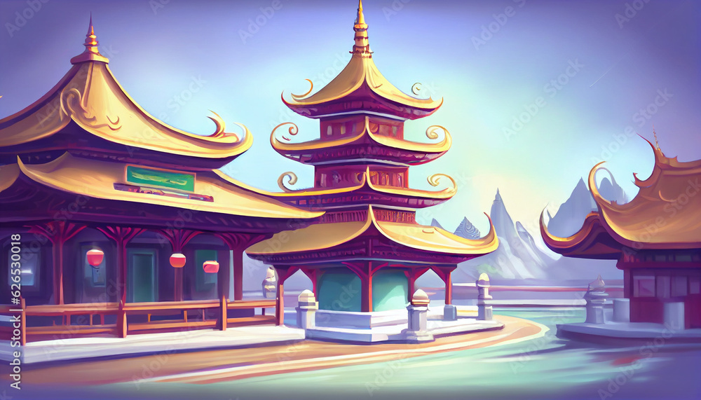 Fototapeta premium Generative AI temple
