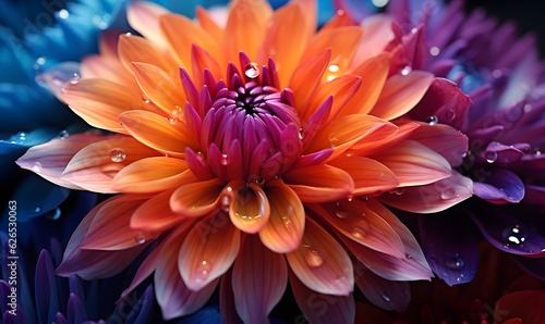 macro close-up photography of vibrant color flower as a creative abstract background  generative ai