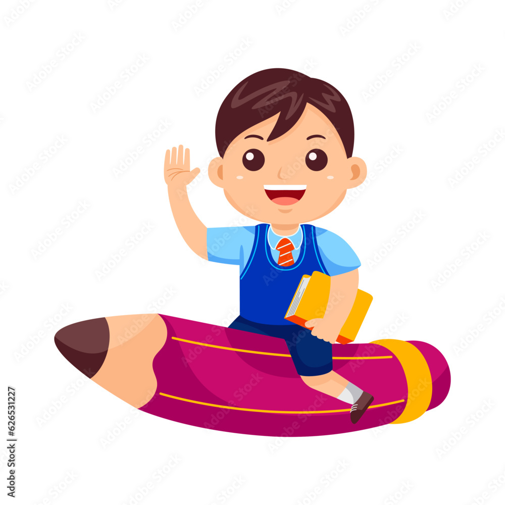 Boys Back to School Vector Illustration Boys Back to School Vector Illustration
