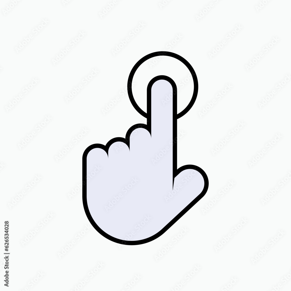 Button Push Icon . Click, Symbol to Tap - Vector. Button Push Icon . Click, Symbol to Tap - Vector.