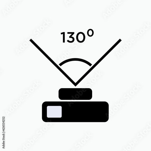 Camera Angle Icon. Symbol of Coverage Area Lens on Photography  - Vector.  camera photo