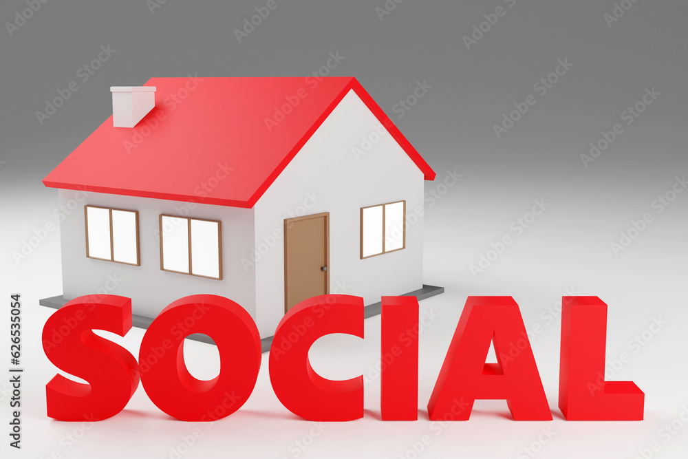 3d rendered house letters social housing 3d rendered house letters social housing