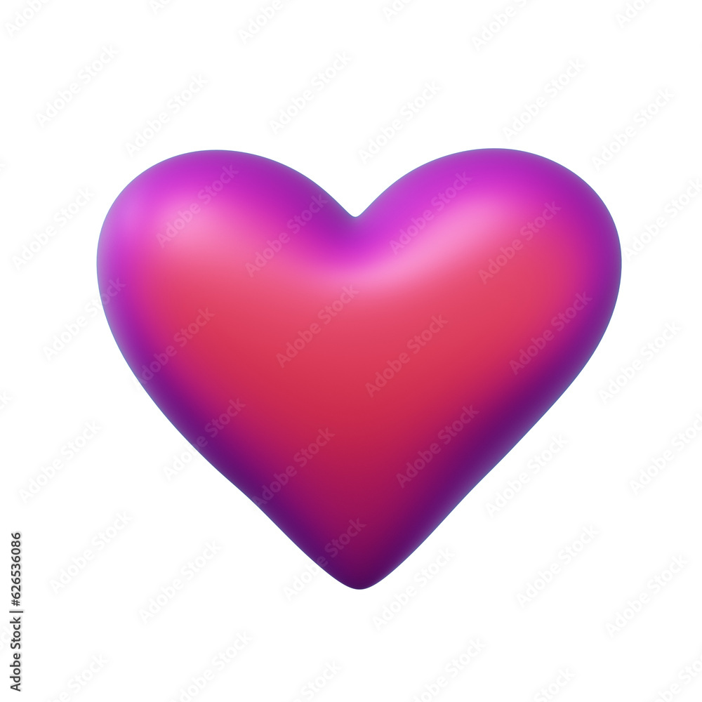 Pink Red Gradient 3D Heart. Cut Out. Realistic Render. Pink Red Gradient 3D Heart. Cut Out. Realistic Render.