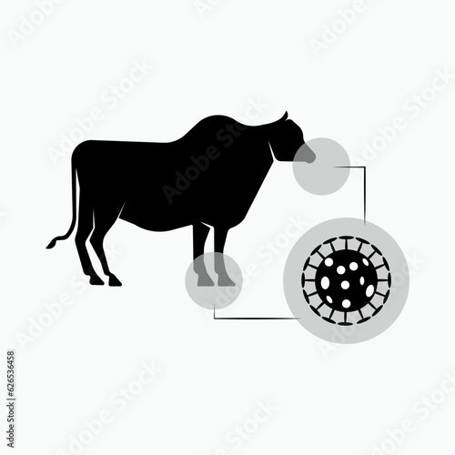 Cattle Hoof and Mouth Disease Symbol - Vector.