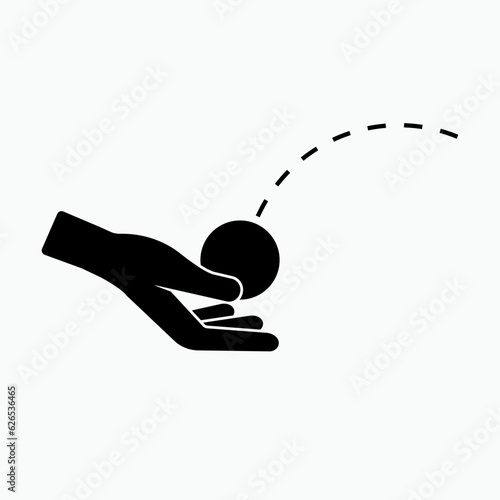 Catch Icon. Symbol Catching Ball.