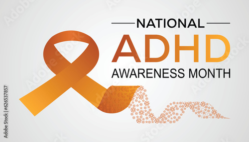 Vector illustration on the theme of National ADHD awareness month is observed every year in October