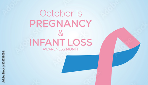 Pregnancy and infant loss awareness month (SIDS) is observed every year in October. banner, poster, card, background design.
