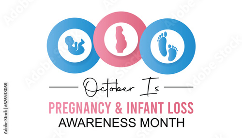 Pregnancy and infant loss awareness month (SIDS) is observed every year in October. banner, poster, card, background design.