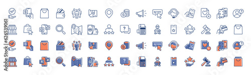 Set of e-commerce online shopping icons collection vector for marketplace business web and app template design
