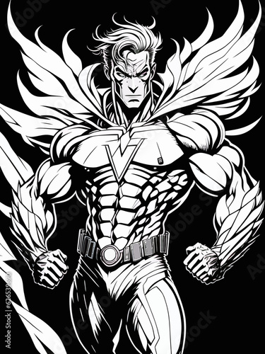 Unleash the Hero Within: Superhero Coloring Page for Kids