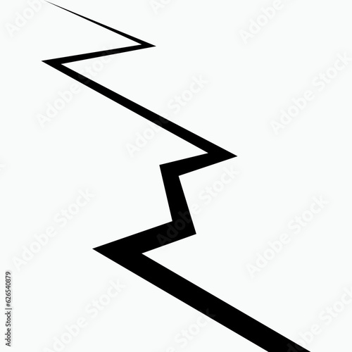 Crack Icon. Earthquake, Broken Symbol - Vector. 