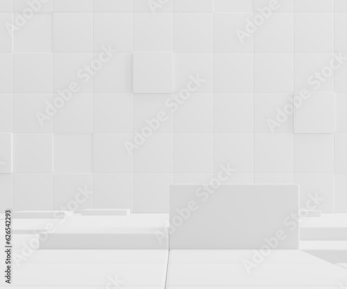 3D Podium for product with white square pattern design