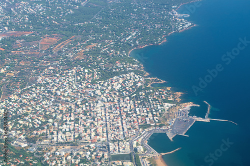 Aerial view of Athens shoreline. Greece