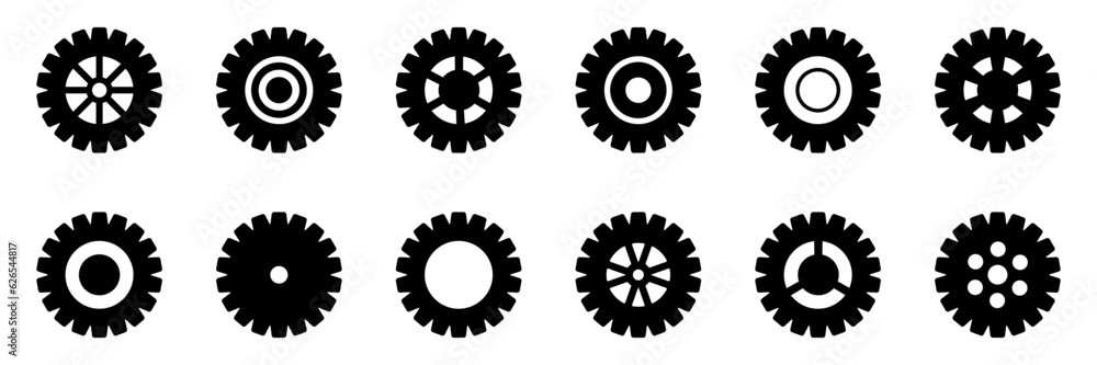 Gears icon set collection. Vector illustration on a white background. Gears icon set collection. Vector illustration on a white background.