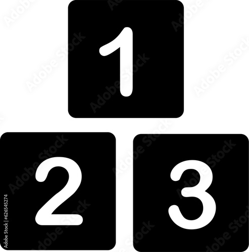 123 or 123 preschool learning blocks flat vector icon for education apps and websites. Replaceable vector design.