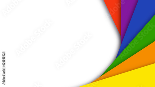 Lgbt Pride History Month color background with copy space for text. Vector illustration. Abstract geometric red, orange, yellow, green, blue and purple circles lgbtq color background.