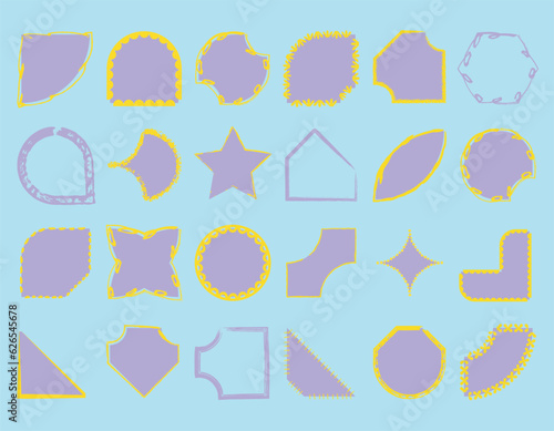 geometric shapes set, Brutalism shapes, minimalist geometric elements, abstract Bauhaus forms. basic form, trendy modern graphic element doodle vector set