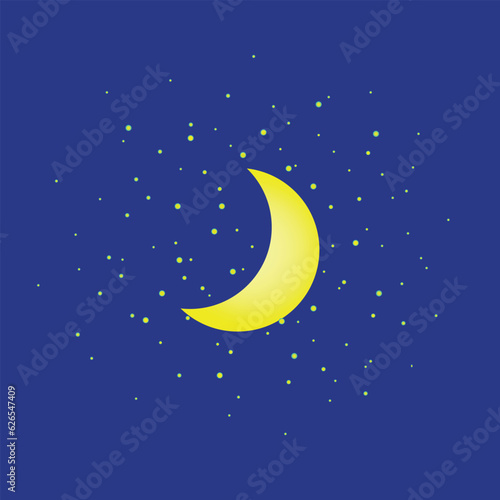 Moon in the night sky vector style