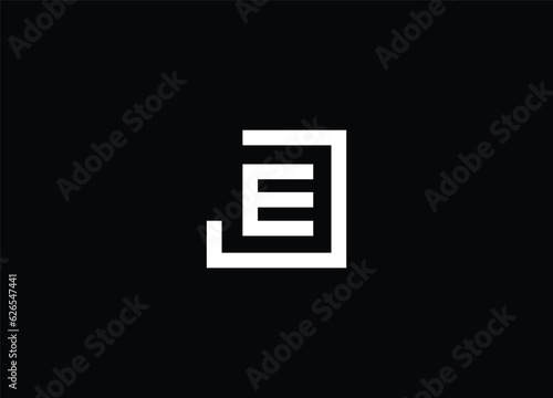 Tablou pe pânză JE initial logo design and vector logo design