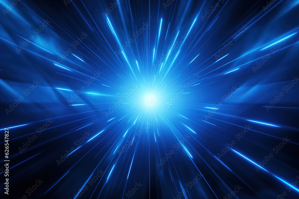 Abstract background digital image of light rays stripes lines with blue light background generative ai
