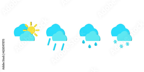 3d blue weather icons for web application.