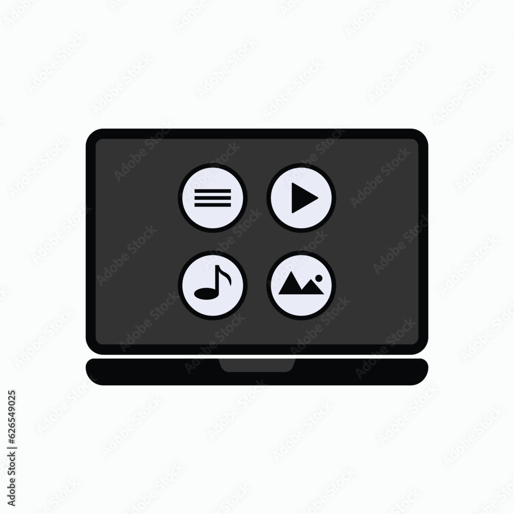 Digital Content Icon. Media Marketing Symbol - Vector Digital Content Icon. Media Marketing Symbol - Vector