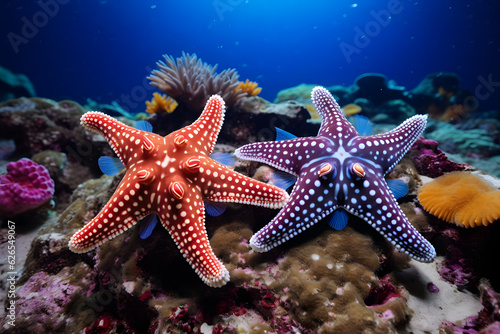 photo of a beautiful couple royal starfish behind is color © h3bs