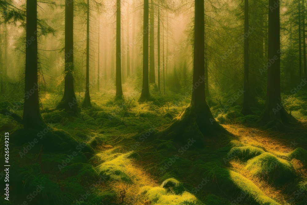 Naklejka premium Beautiful forest landscape