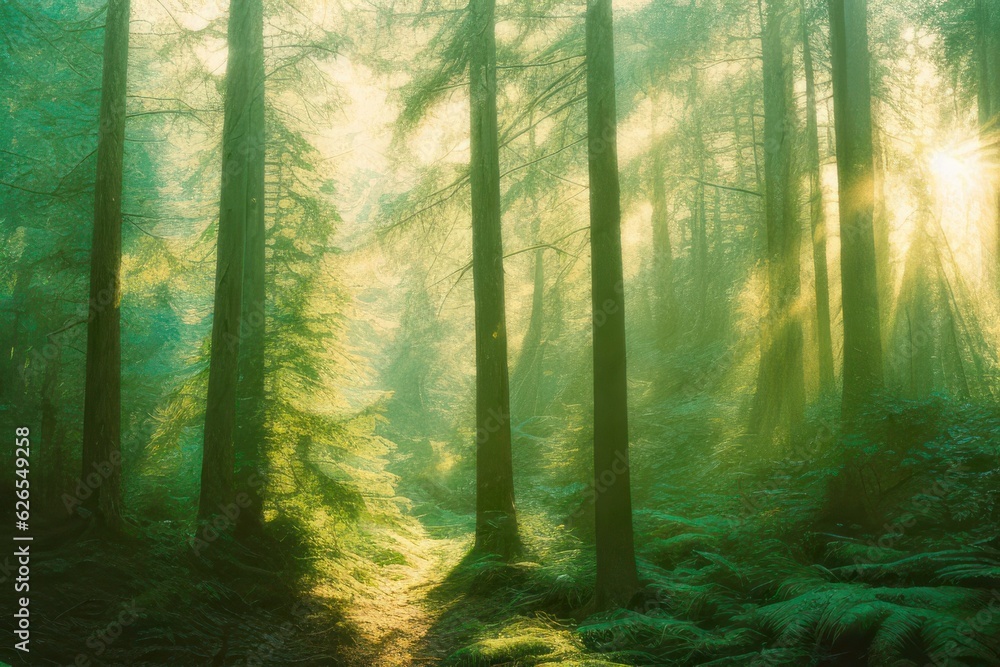 Fototapeta premium Beautiful forest landscape