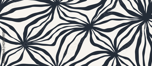 abstract pattern geometric flower and leaf shape. floral nature african organic modern art seamless pattern. background backdrop black boheming boho carved collage. contemporary ethnic graphic design,