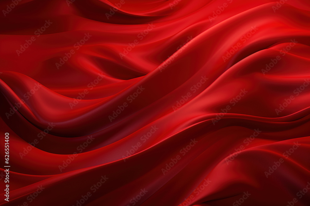 Obraz premium Red abstract wavy lines background generative ai