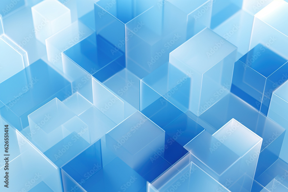 Abstract blue cubes background generative ai Abstract blue cubes background generative ai