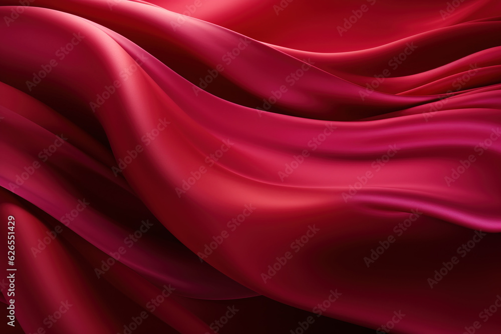Obraz premium Red abstract wavy lines background generative ai