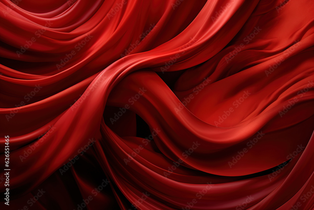 Red abstract wavy lines background generative ai Red abstract wavy lines background generative ai