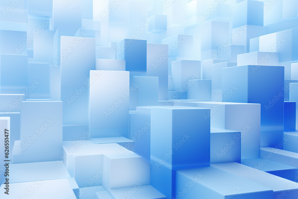 Abstract blue cubes background generative ai Abstract blue cubes background generative ai