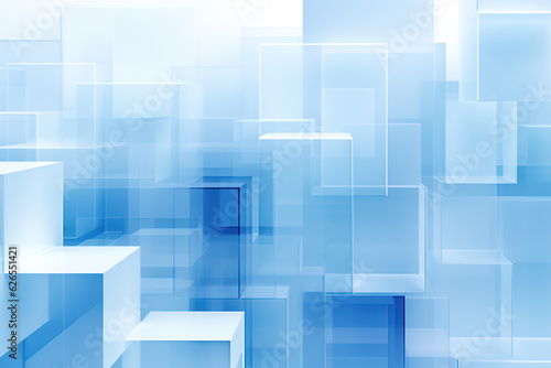 Abstract blue cubes background generative ai