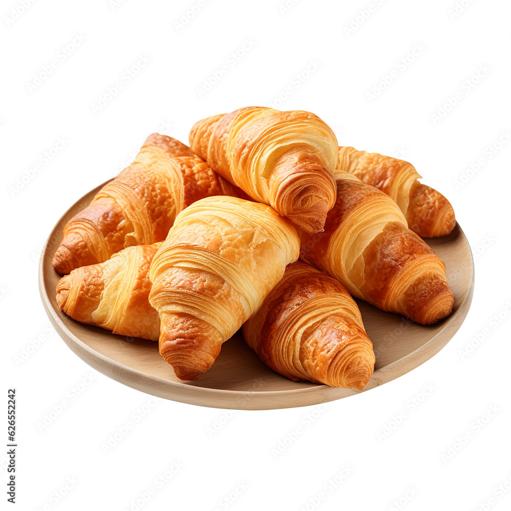croissant isolated on white background created with Generative AI