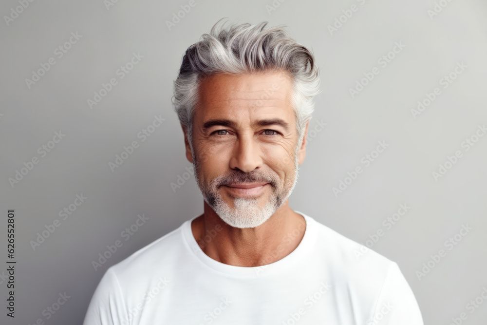 Smart handsome mid aged man model closed up Healthy face skin care with copy space. Smart handsome mid aged man model closed up Healthy face skin care with copy space.